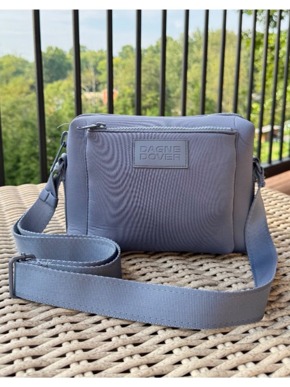 Dagne Dover Micah Neoprene Crossbody Purse Bag Utility Ash Blue Limited Edition